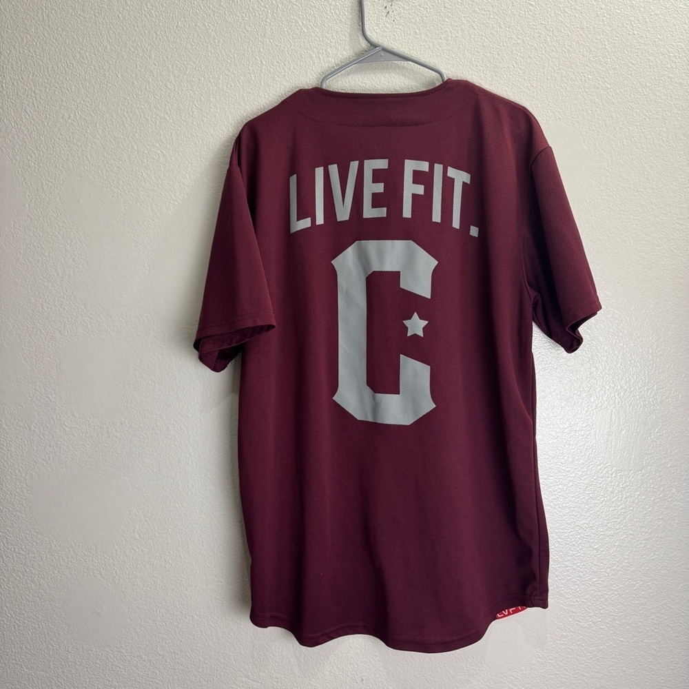 Live Fit Lift Baseball Jersey Bodybuilding Vintage Size Large